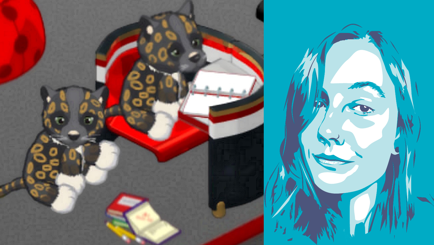 Webkinz Classic compositie with headshot of PC Gamer writer Kara Phillips