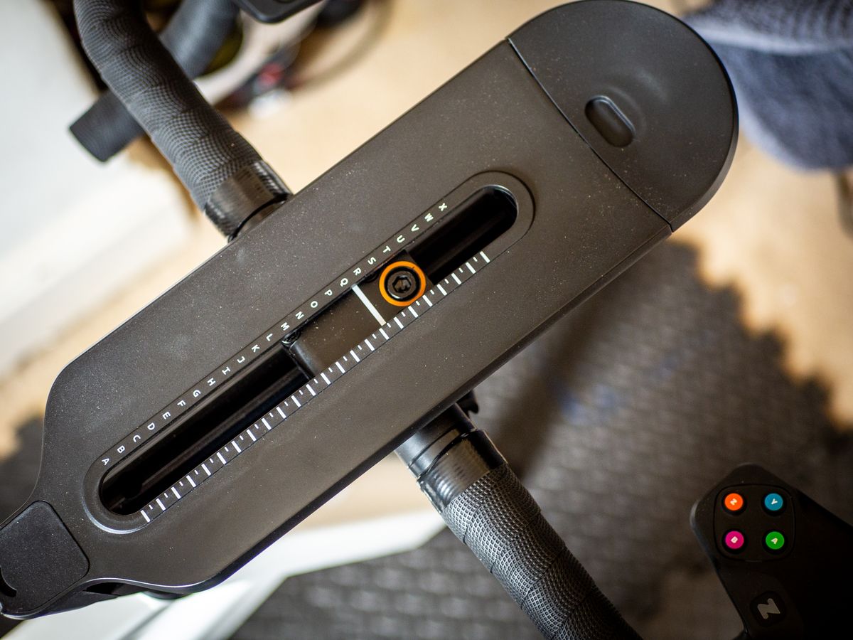 Close up details of the Zwift Ride indoor bike