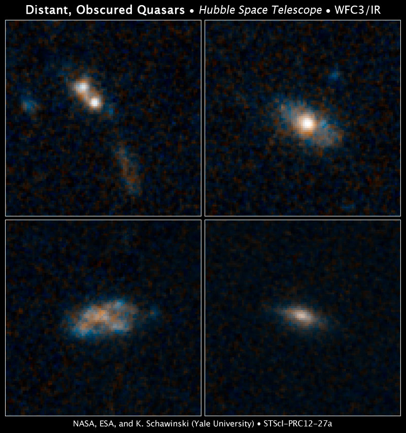 Photos of typical black holes that snack rather than gorge.