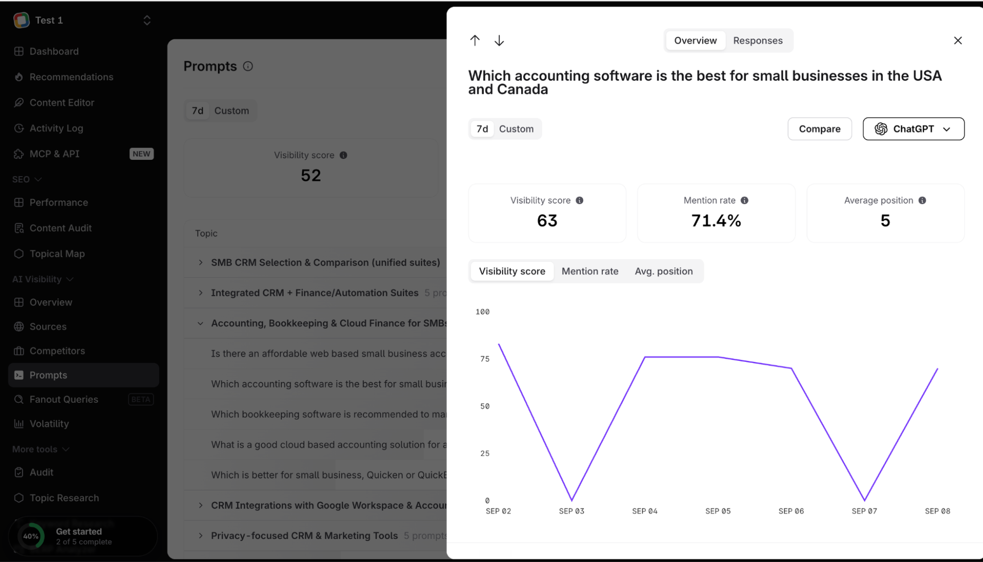 surfer AI tracker accounting prompt result