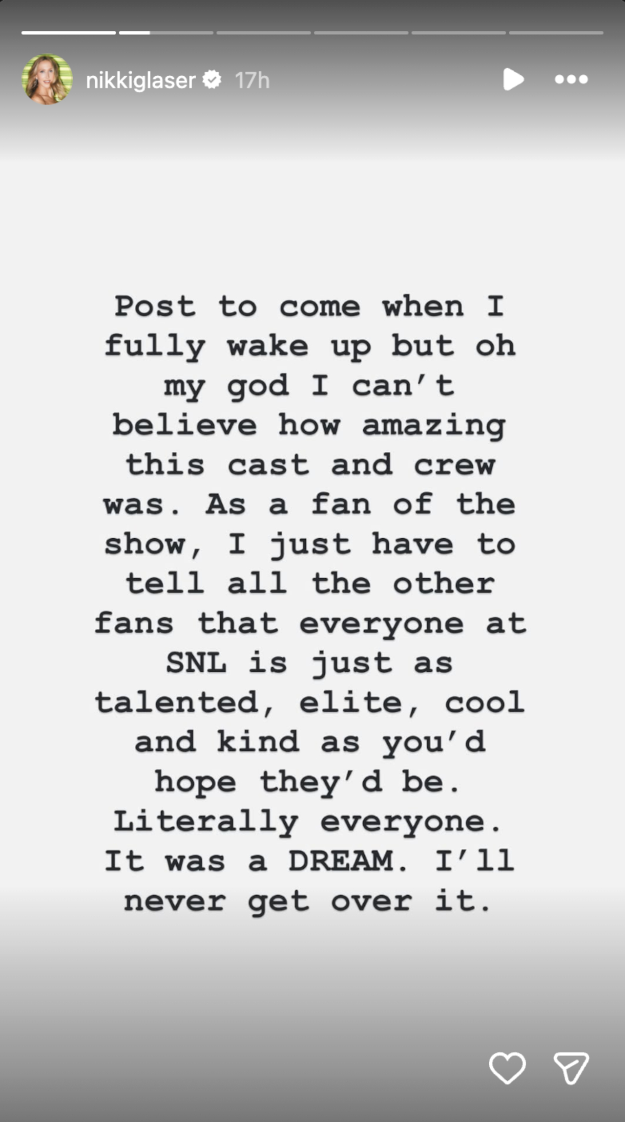 Nikki Glaser's Instagram story