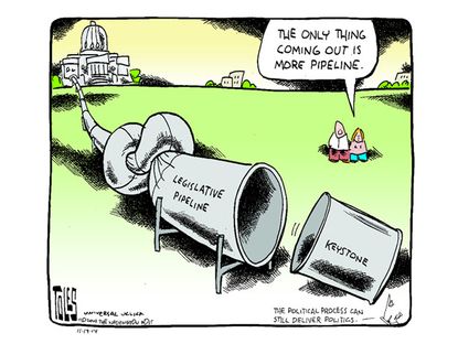 Political cartoon Keystone XL pipeline