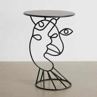 Silhouette abstract black outdoor end table