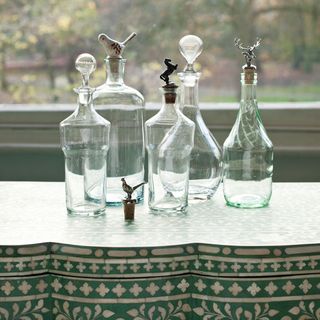 glass bottles and stopper collection