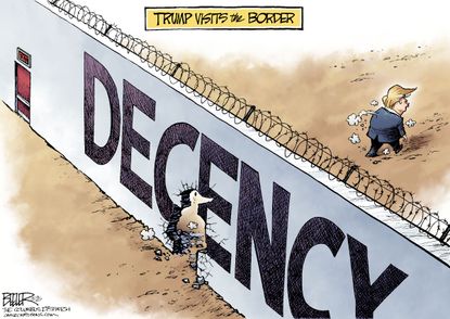 Political cartoon U.S. Donald Trump 2016 Immigration