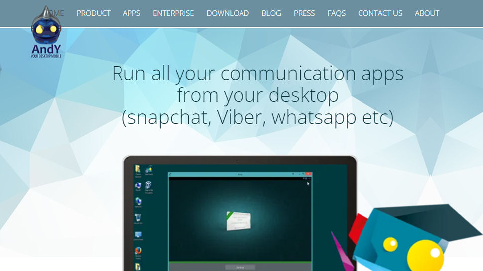 Website screenshot of AndY