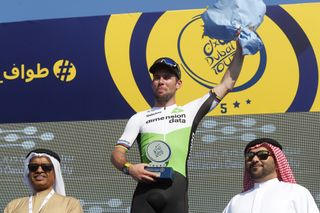 Mark Cavendish collects his prize