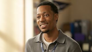 Tyler James Williams as Gregory smiling in Abbott Elementary season 4