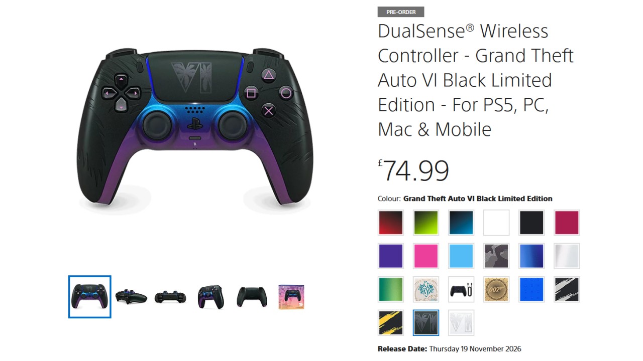 Screenshot of GTA 6 DualSense pre-orders live at PS Direct
