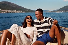 Couple go on holiday in summer
