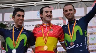 The all Movistar podium for the 2016 Spanish national time trial