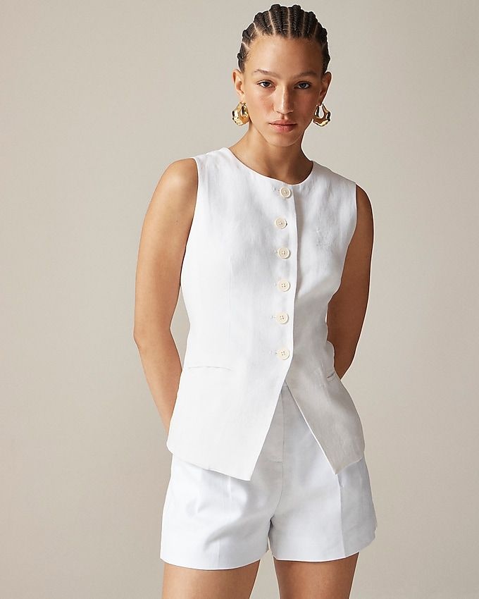 Cutaway Vest Top in Linen