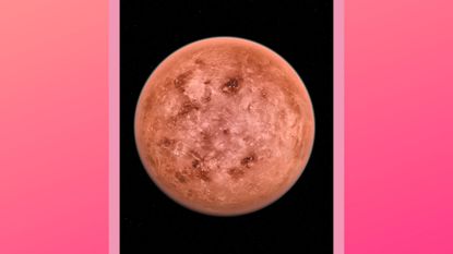 Venus in Sagittarius 2022 feature image; venus in the sky on a pink background