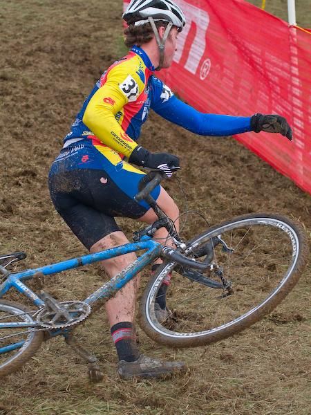 Adam Farabaugh (Hershey Cancer Institute) finds the footing a bit slippery.
