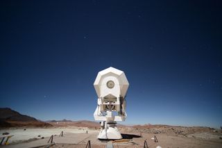 The Huan Tran Telescope, located in Chile's Atacama Desert, looks for light left over from the big bang. Scientists with the POLARBEAR collaboration want to use that light to map the location of matter in the universe.