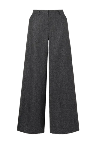 L'Agence Pilar metallic herringbone wool-blend wide-leg pants