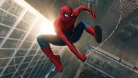 Spider-Man swinging through New York