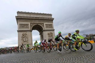 The peloton on stage twenty-one of the 2015 Tour de France