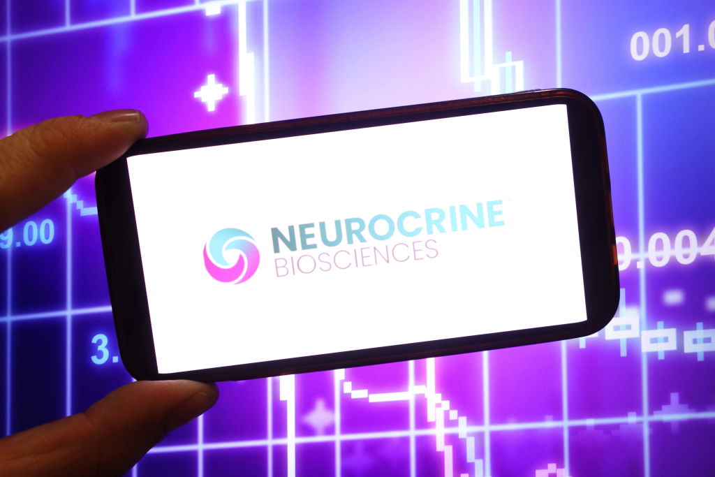 Neurocrine Biosciences logo displayed on a smartphone screen.