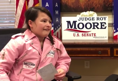 A 12-year-old interviews Senate candidate Roy Moore.