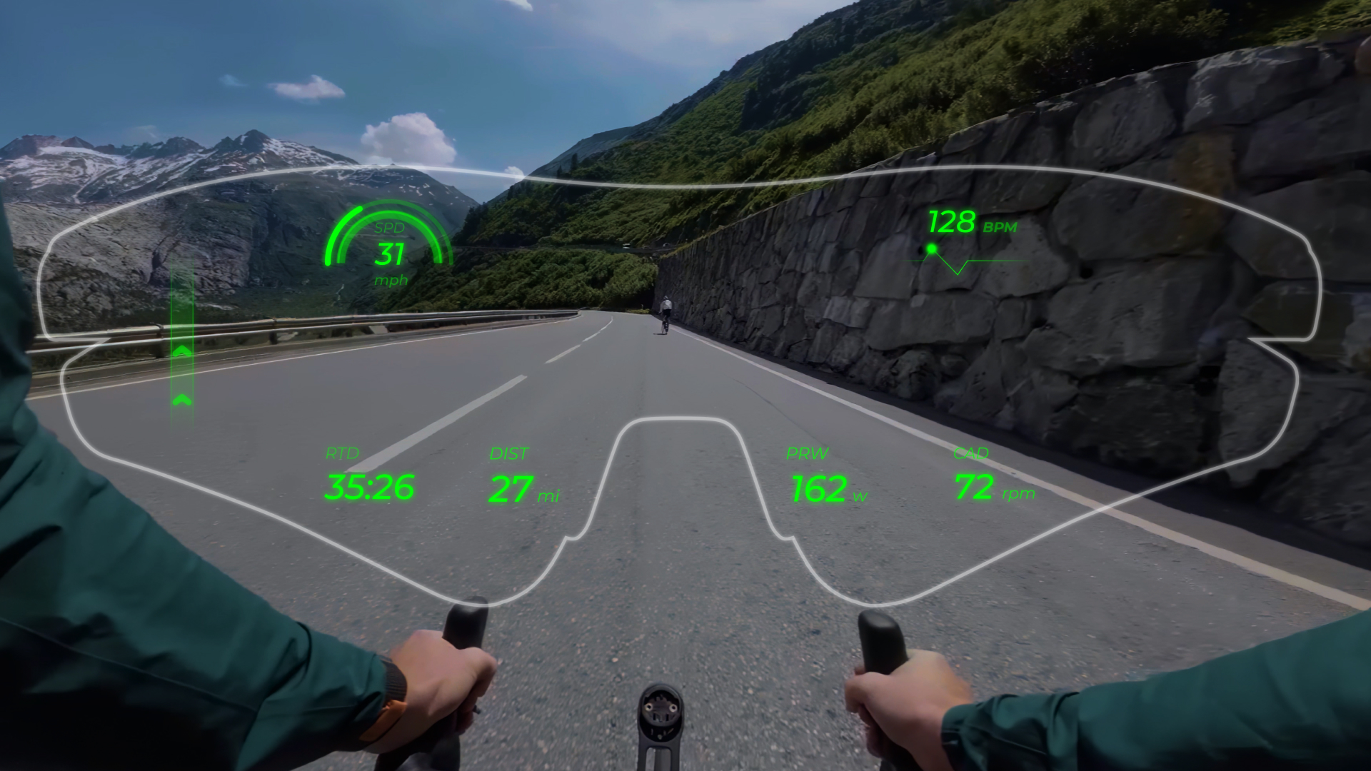 An example of the Cybersight Pro HUD heads up display metrics