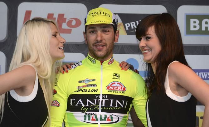 Oscar Gatto (Vini Fantini - Selle Italia) on the podium