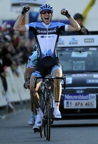 Sep Vanmarcke (Garmin-Barracuda) celebates his victory in Ghent.