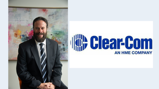 Kris Koch with Clear-Com logo
