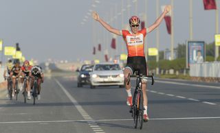 Ellen van Dijk (Boels Dolmans) wins the second stage at the Ladies Tour of Qatar