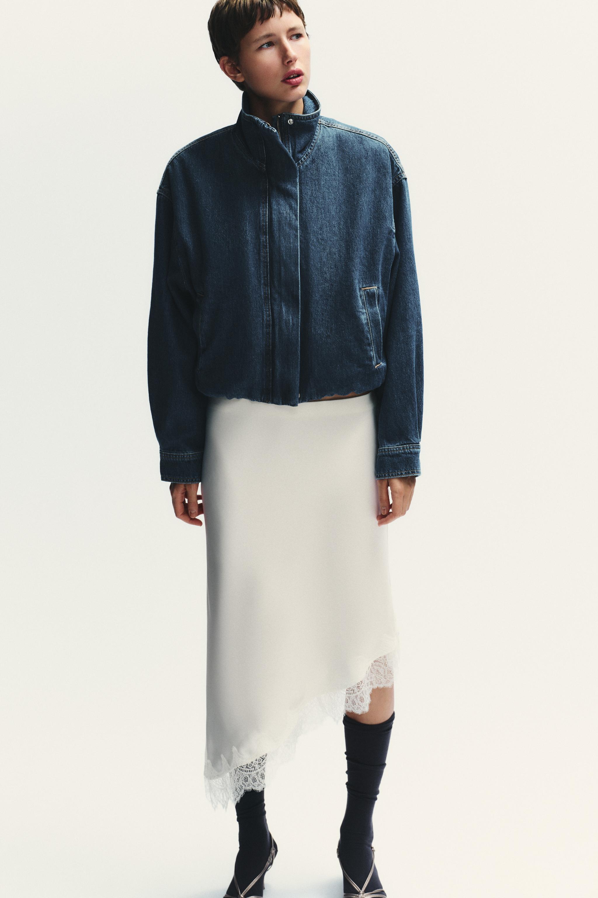 Lace Satin Effect Skirt