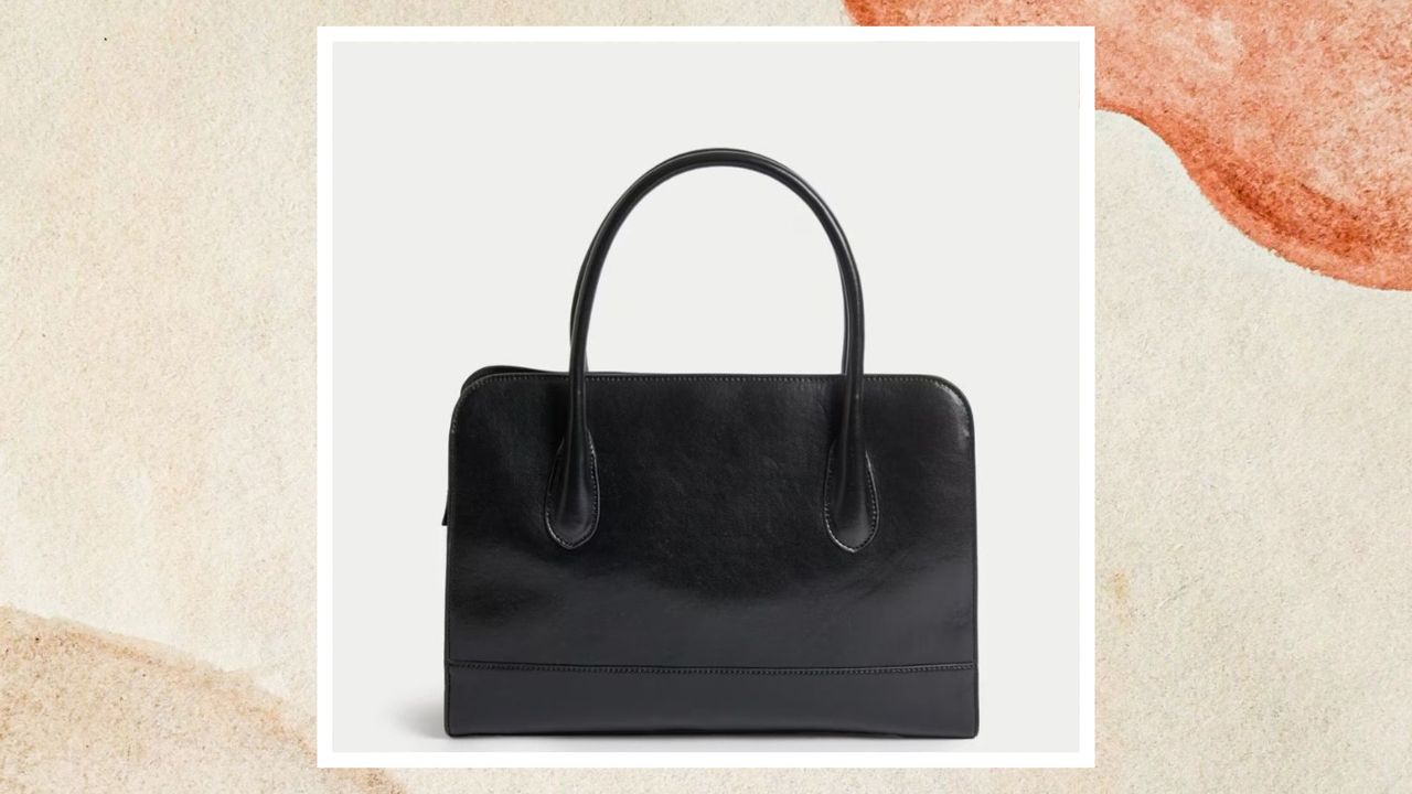 M&amp;S black briefcase bag that looks similar to The Row&#039;s Margaux