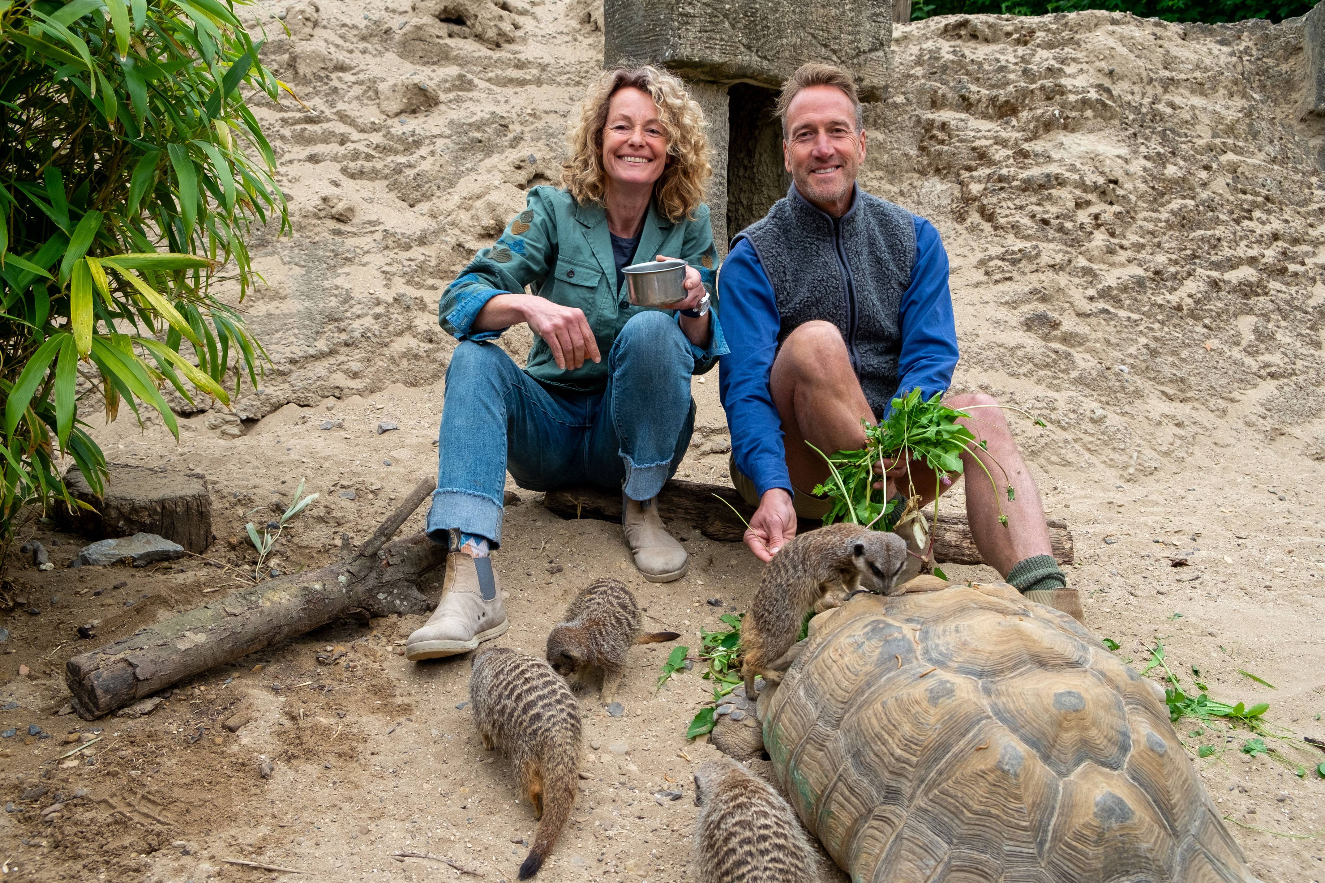 Kate Humble and Ben Fogle with some animals in Animal Park 2025
