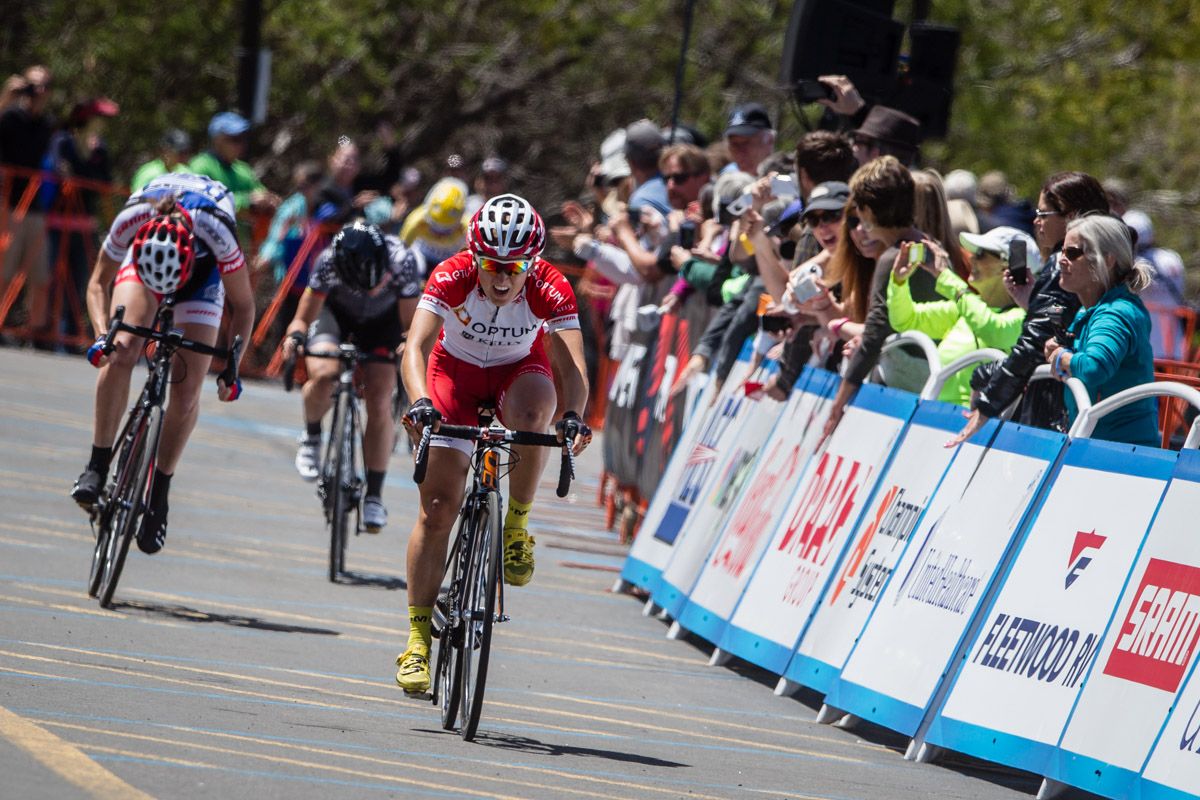 Leah Kirchmann (Optum) on her way to the finish.