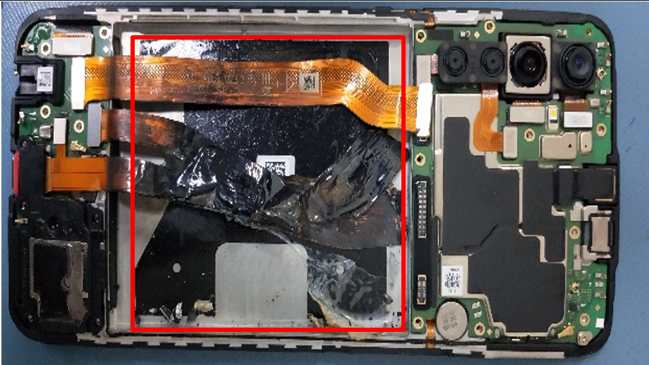 The battery-holding bay was unhurt