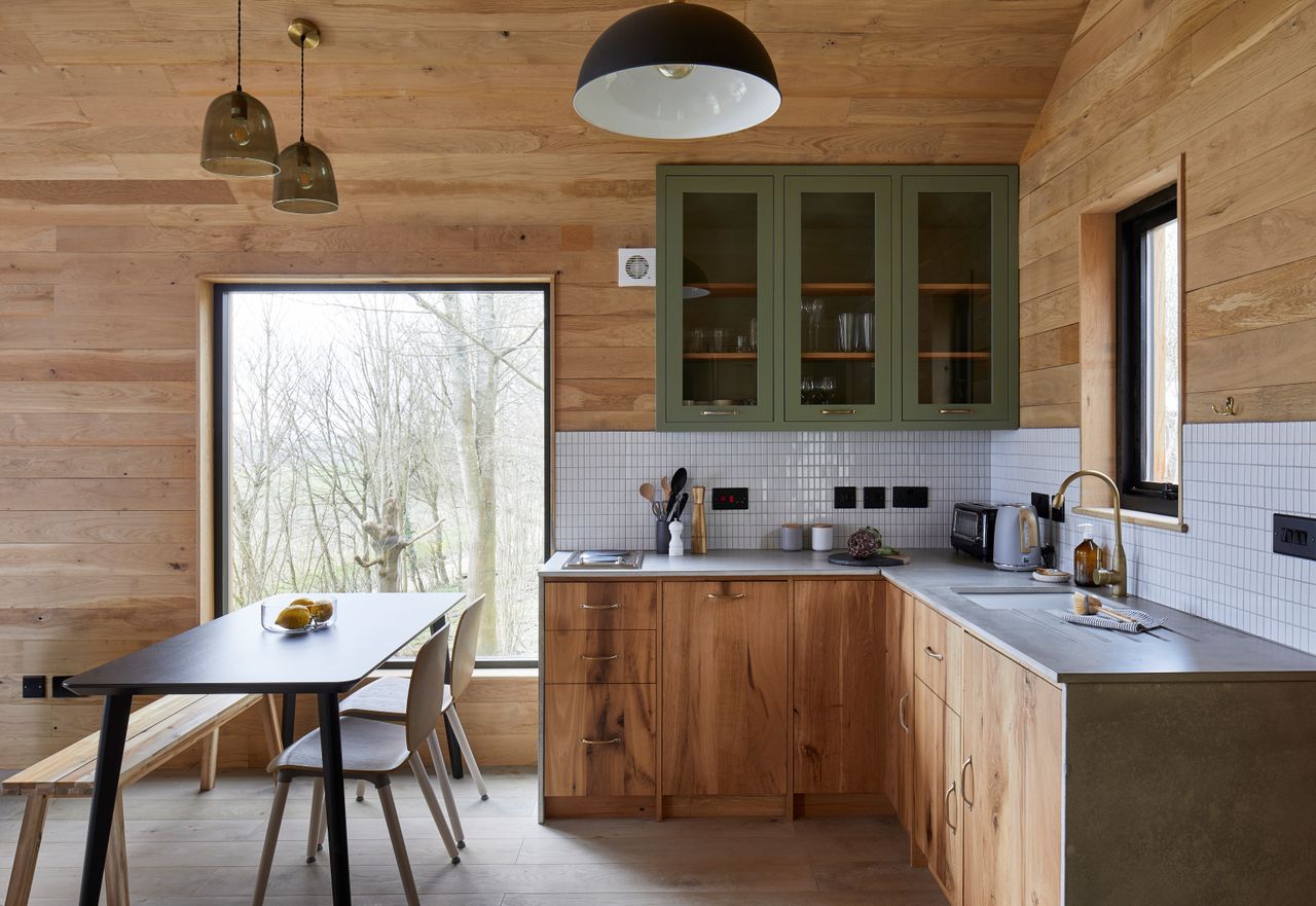 A small earthy kitchen