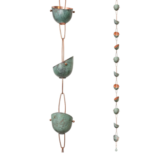Copper cup rain chain design