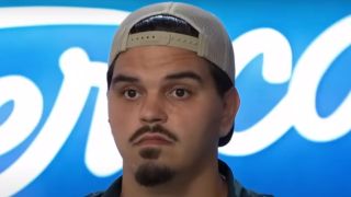 Doug Kiker, American Idol's "Singing Garbage Man" is shown at his Season 18 audition.