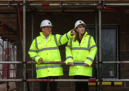 Labour leader Keir Starmer and Angela Rayner on visit to construction site in December 2024