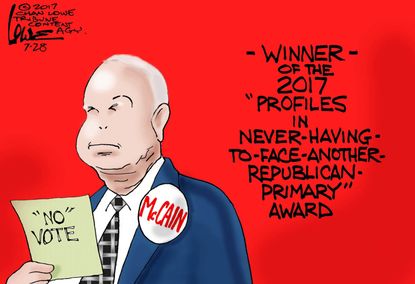 Political cartoon U.S. McCain vote GOP health care reform