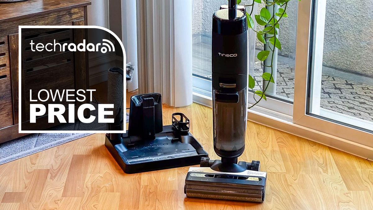 Tineco Floor One S7 Pro vacuum on wooden floor