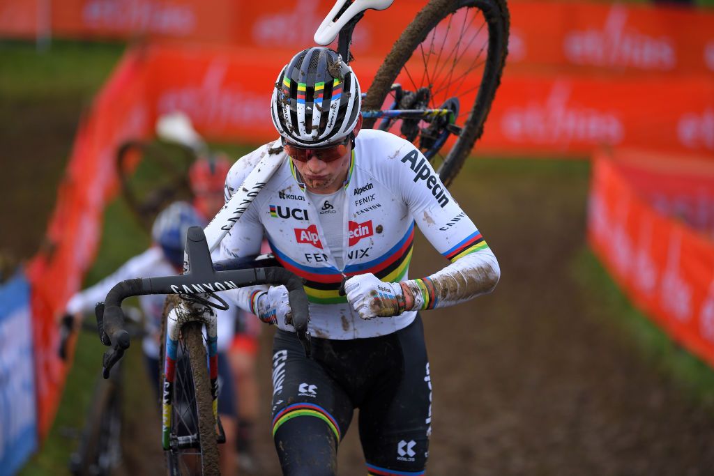 OVERIJSE BELGIUM JANUARY 24 Mathieu Van Der Poel of The Netherlands and Team Alpecin Fenix during the 61st Druivencross World Cup 2021 Mens Elite UCICX CXWorldCup Ostend2021 on January 24 2021 in Overijse Belgium Photo by Luc ClaessenGetty Images