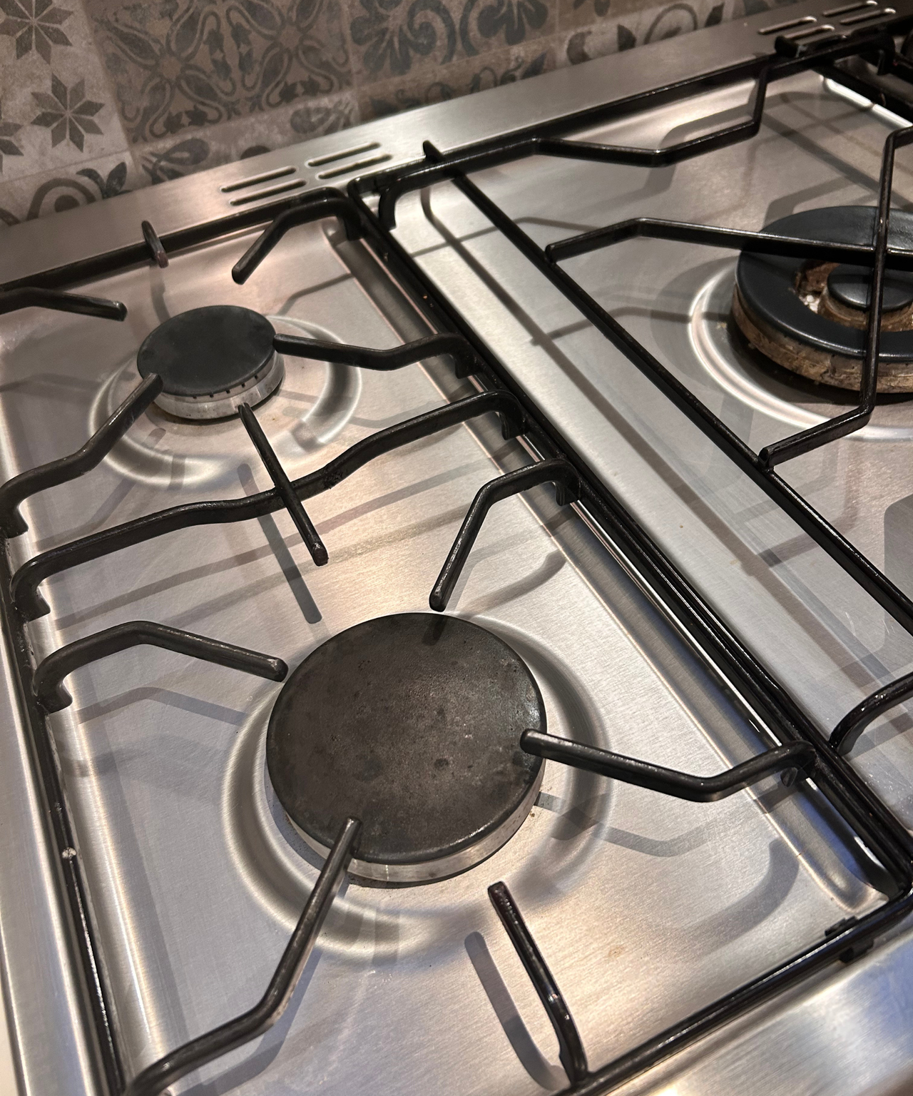 A gleaming steel hob cooker