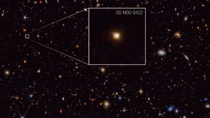 The galaxy GS-NDG-9422 surrounded by a field of stars and other galaxies.