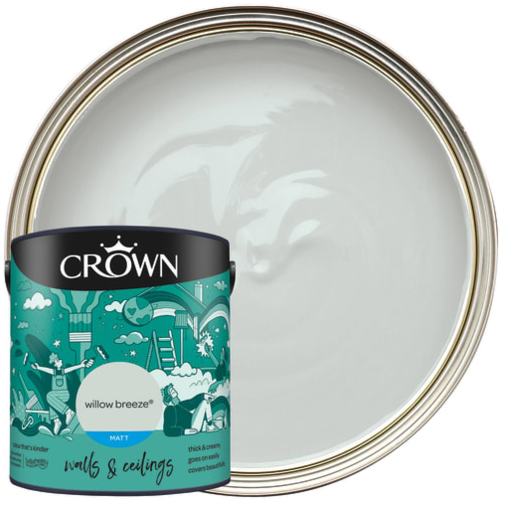 Crown Matt Emulsion Paint - Willow Breeze - 2.5L
