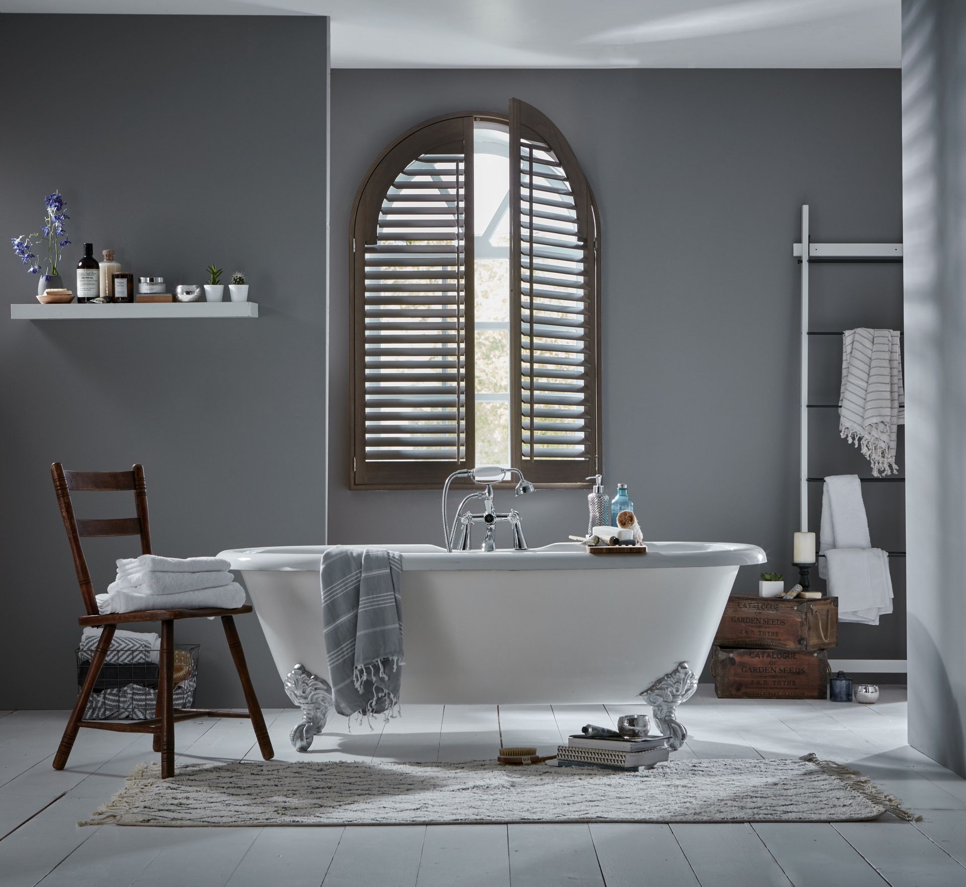 11 bathroom window ideas you'll love from Roman blinds to colourful