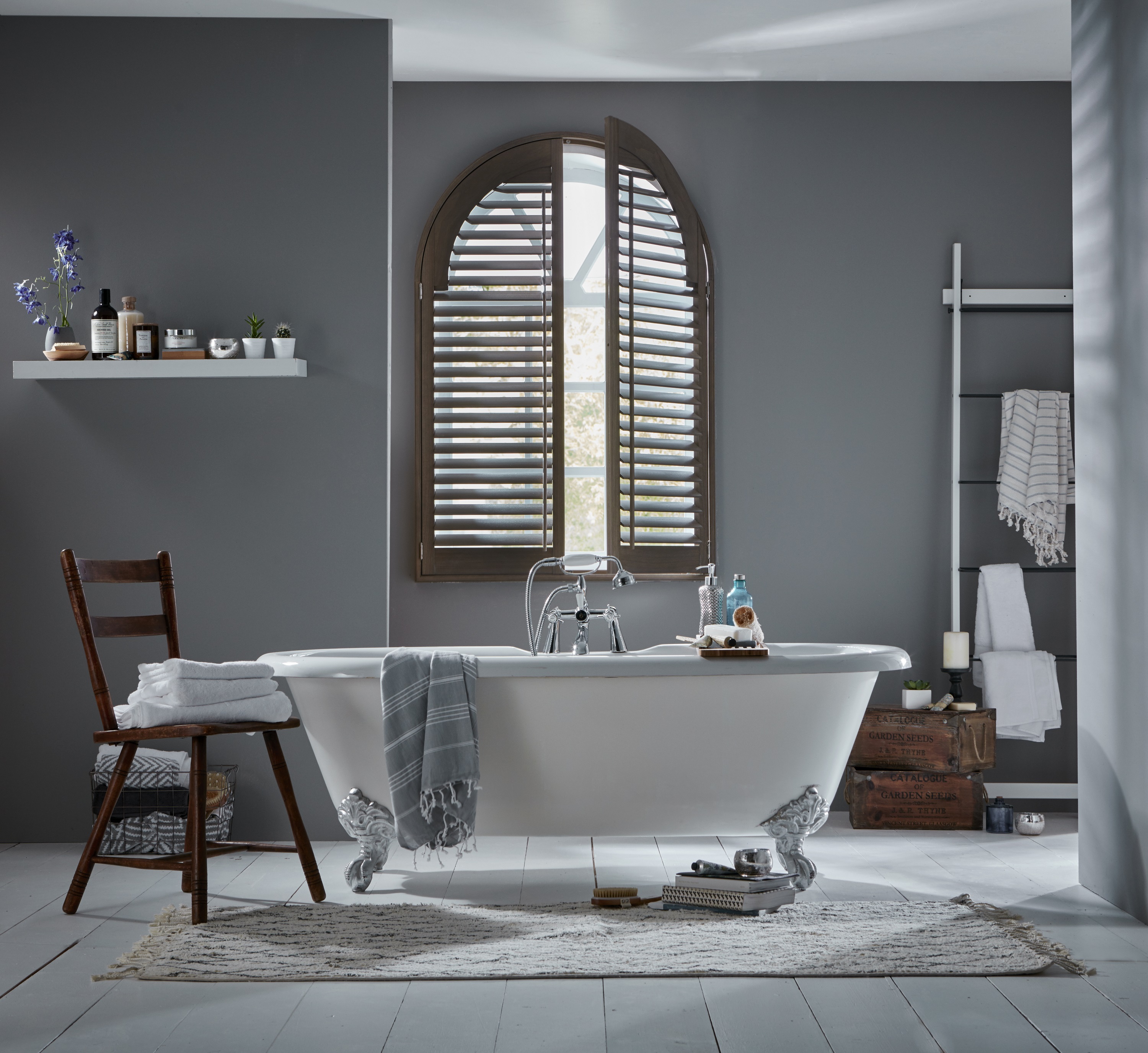 Apollo Blinds shutters in a bathroom
