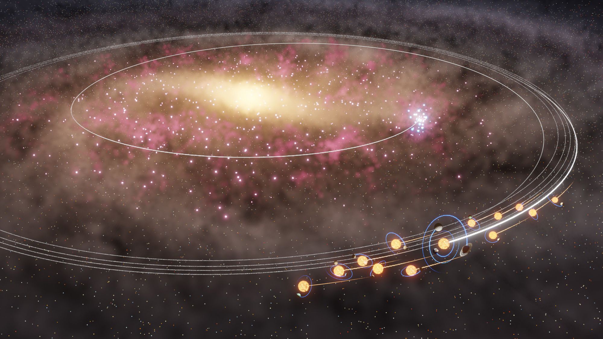 A mass stellar migration billions of years in the past could have helped life get began on Earth