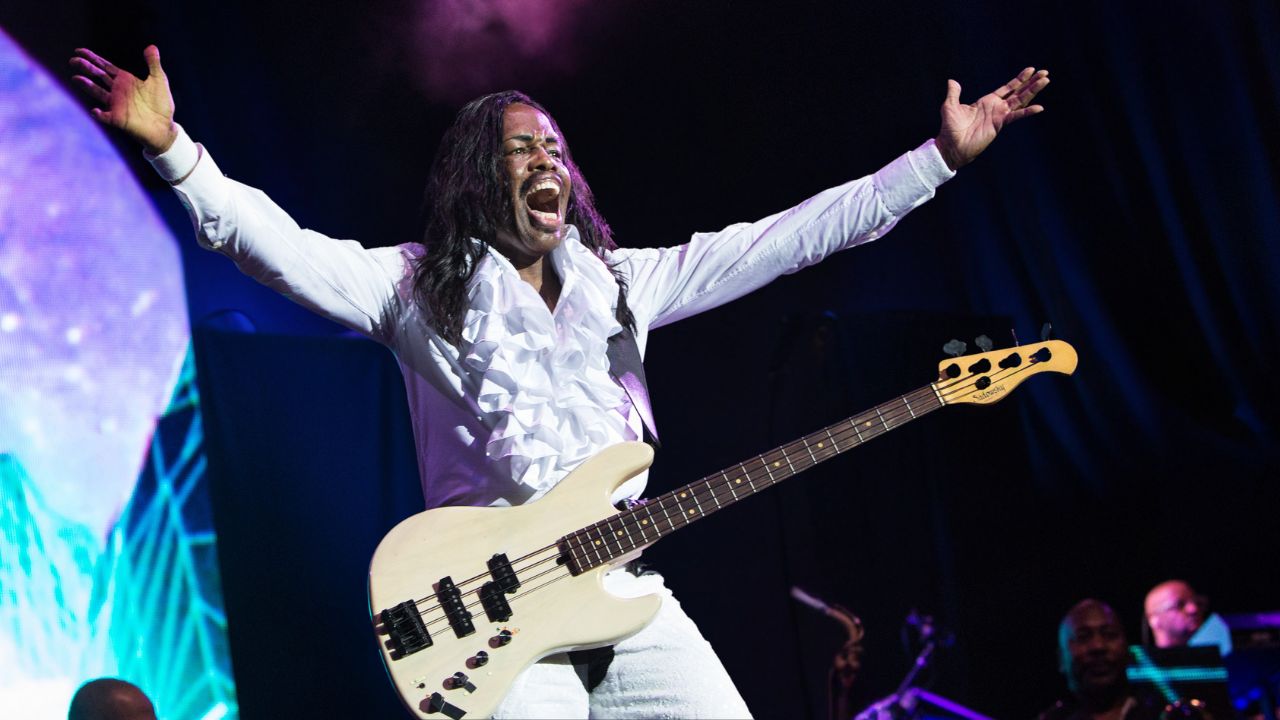 Verdine White of Earth Wind And Fire performs at The O2 Arena on July 1, 2016 in London, England