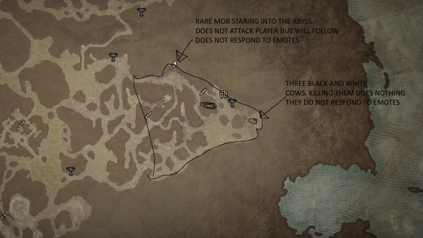 Kuhförmiger Bereich auf der Karte in Diablo 4