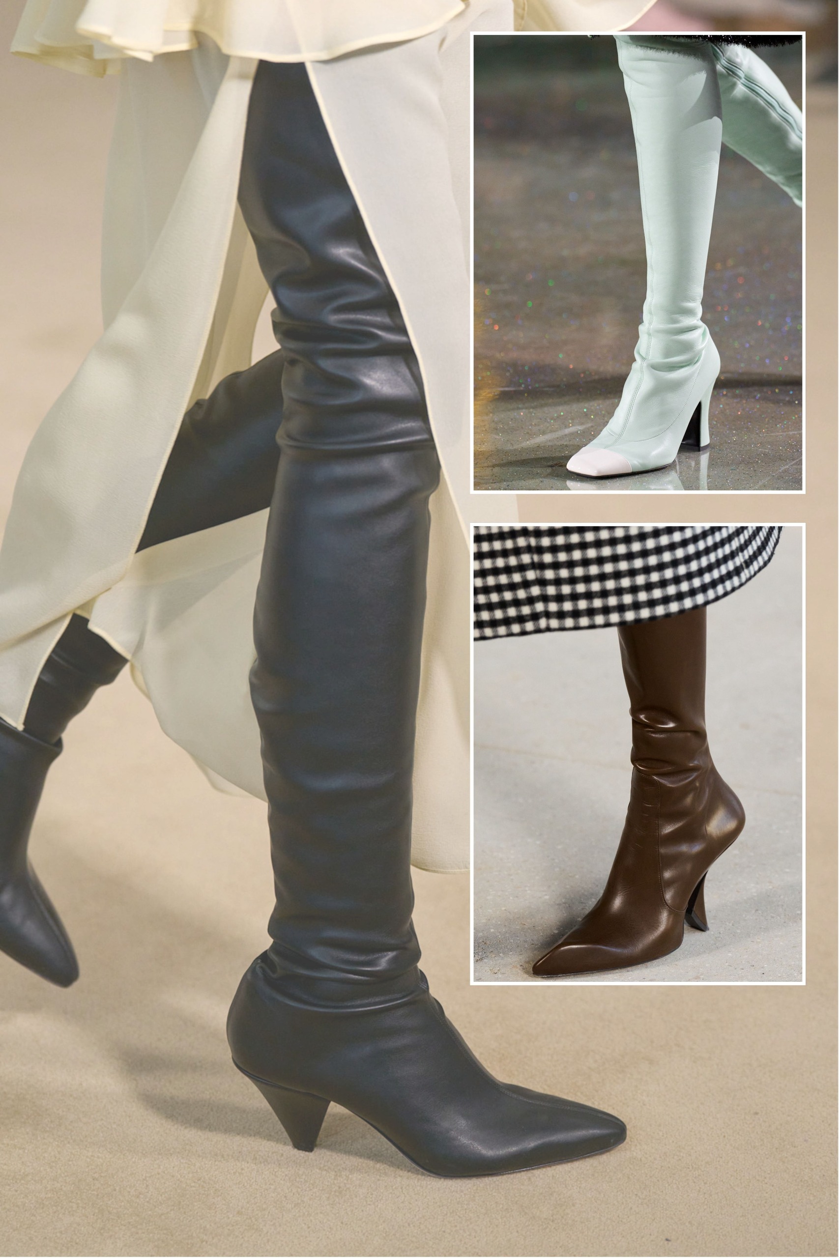 A selection of sock boots, as seen on the autumn/winter 2026 runways in New York, London, Milan and Paris